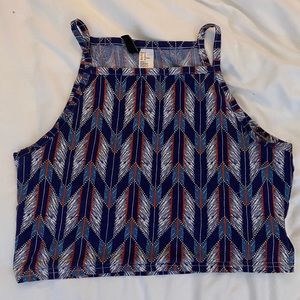 fun print crop tank top